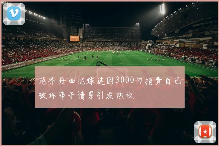 范乔丹回忆球迷因3000刀指责自己破坏串子情景引发热议