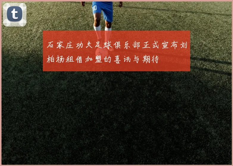 石家庄功夫足球俱乐部正式宣布刘柏杨租借加盟的喜讯与期待